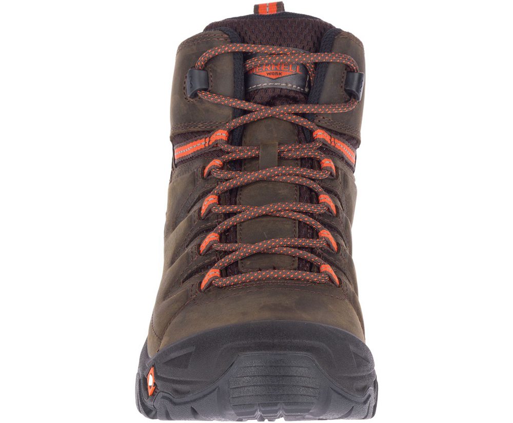 Merrell Hiking Boots Brown - Strongfield Leather 6\" Waterproof Slip-Resistant - Mens 91QGVPWXN